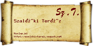 Szalóki Teréz névjegykártya