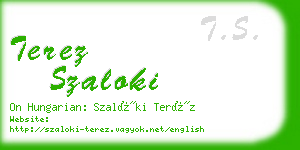 terez szaloki business card